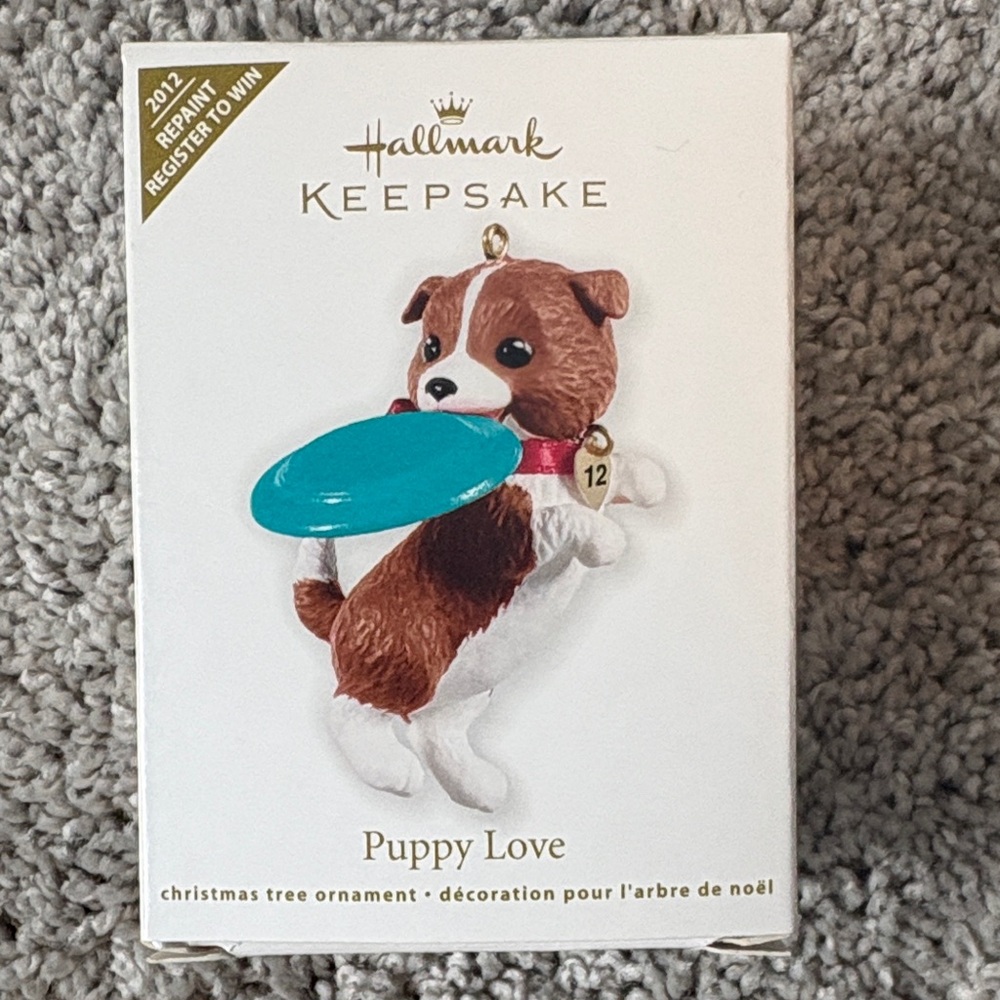 Hallmark Keepsake Puppy Love Ornament - Brown, White, and Blue